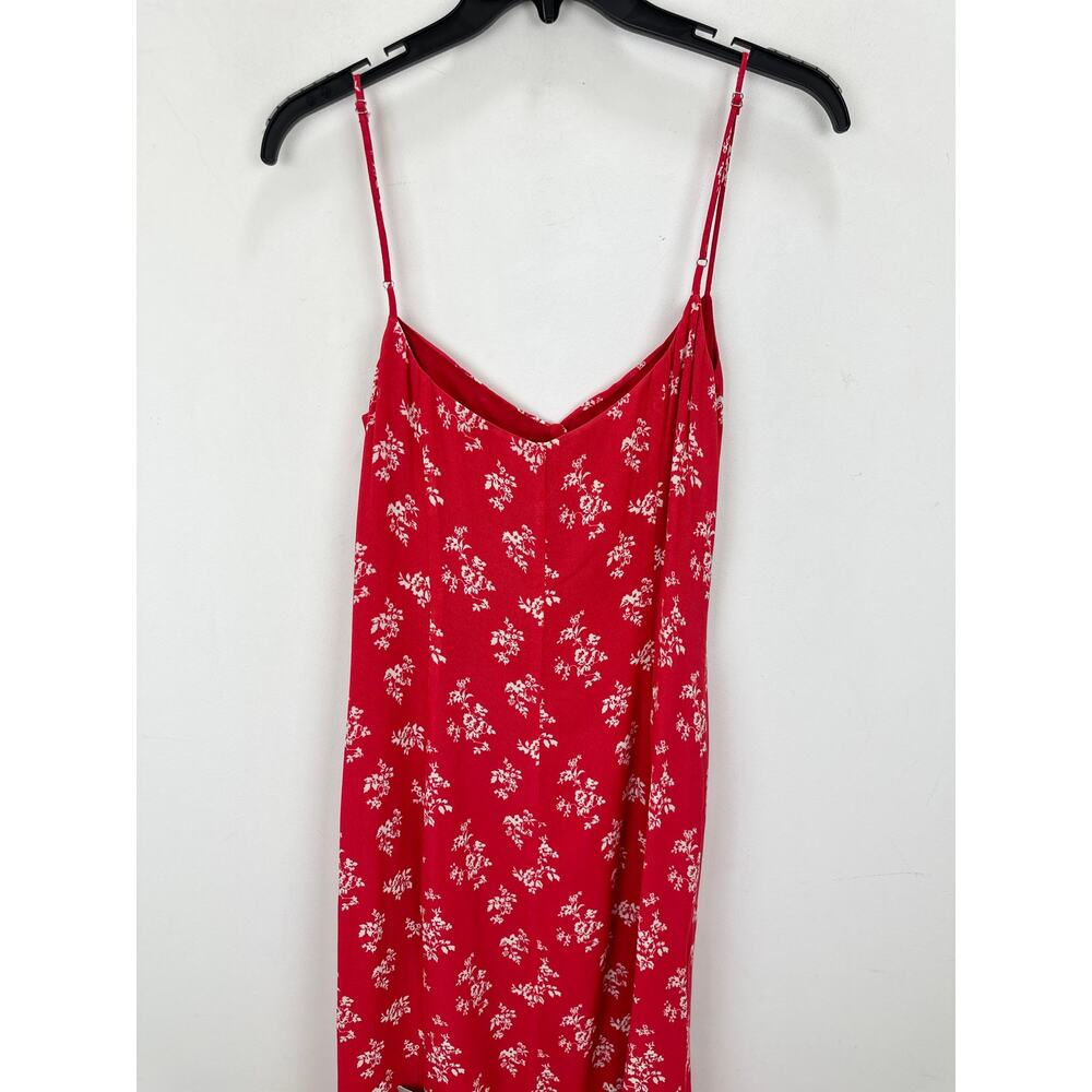 NEW Reformation Cybill Button Front Sundress Red Cottagecore Viscose Floral US 8 - Picture 9 of 10